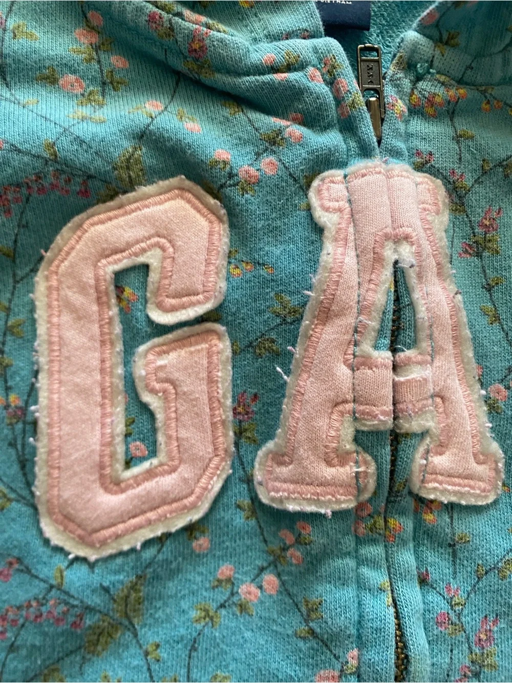 GAP Toddler Girls Watermelon + Blue Floral Hooded Zip Up Sweatshirts Size 2T
